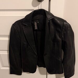 BCBGMaxAzria Black Leather Blazer